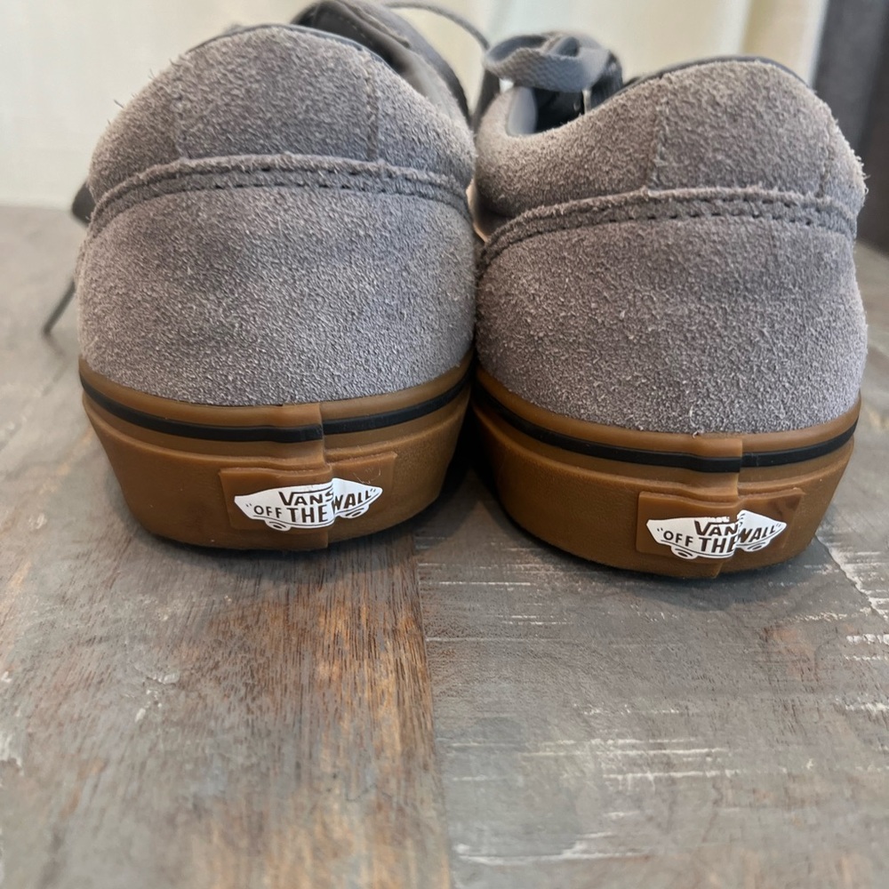 Gray and White Vans Men's Ward Suede Sneaker with gum sole. - Picture 6 of 13